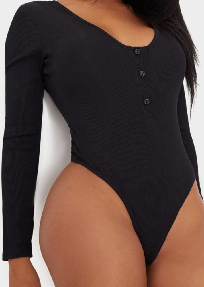 Pretty little thing black longsleve body suit